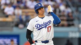 大谷翔平首打席敲安。（圖／路透社／達志影像）