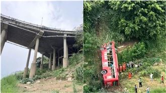 廣西公車墜橋翻覆畫面瘋傳　乘客3死5傷