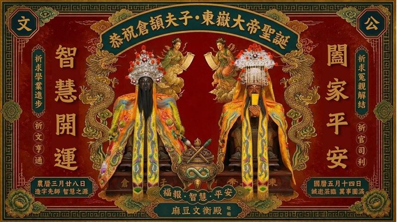 2026年國曆5月14日農曆3月28日是東嶽大帝生日。雨揚老師曝這3生肖「狗、猴、龍」運勢好到衝天高，大賺金山。（圖／翻攝自台南麻豆文衡殿官網）
