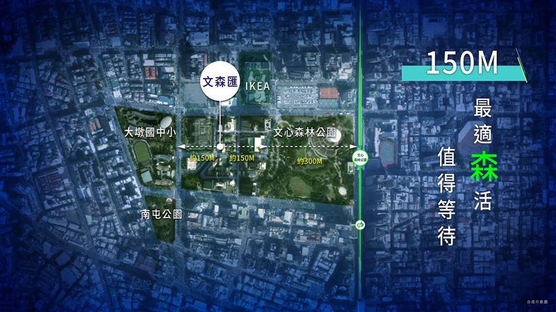 該案位置，坐落南七期的「黃金三角」之間