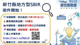 SBIR,新竹縣,產業,補助（圖／翻攝自新竹縣政府網站）
