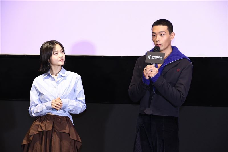 林廷憶（左）、牧森（右）擔任台北電影節入圍名單揭曉嘉賓。（圖／記者田俊彥攝影）