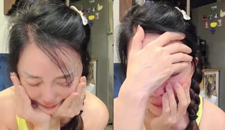 狄鶯直播中情緒反覆，維護兒子孫安佐一度聲淚俱下。（圖／翻攝自狄鶯Twitch）