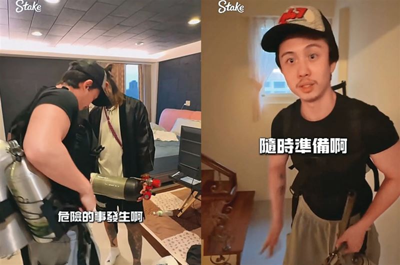 孫安佐上傳影片寫下「決定公開2026最新發明」，自己揭露與經紀人於北投的河堤實測自製噴火槍的犯案過程。（翻攝自孫安佐IG）