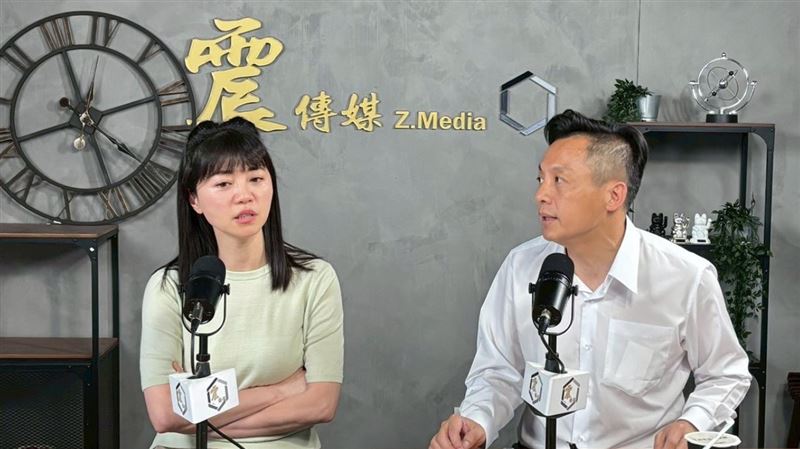 李明賢(右)強調,國民黨不該輕忽沈伯洋,沈背後代表很多民進黨的基本盤。(圖/震傳媒《新聞!給問嗎?》提供)