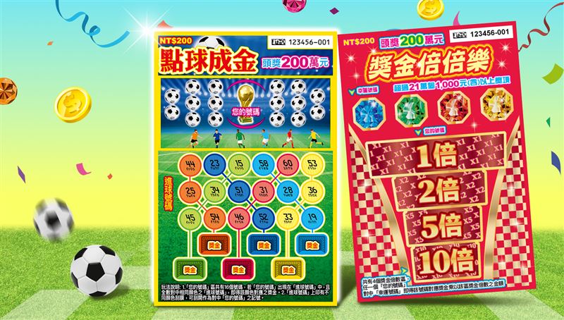 新/觀賽也中獎!2款世足主題刮刮樂上市