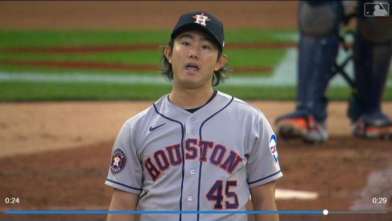 今井達也挨轟被拍到不敢相信的表情。（圖／翻攝自MLB官網）