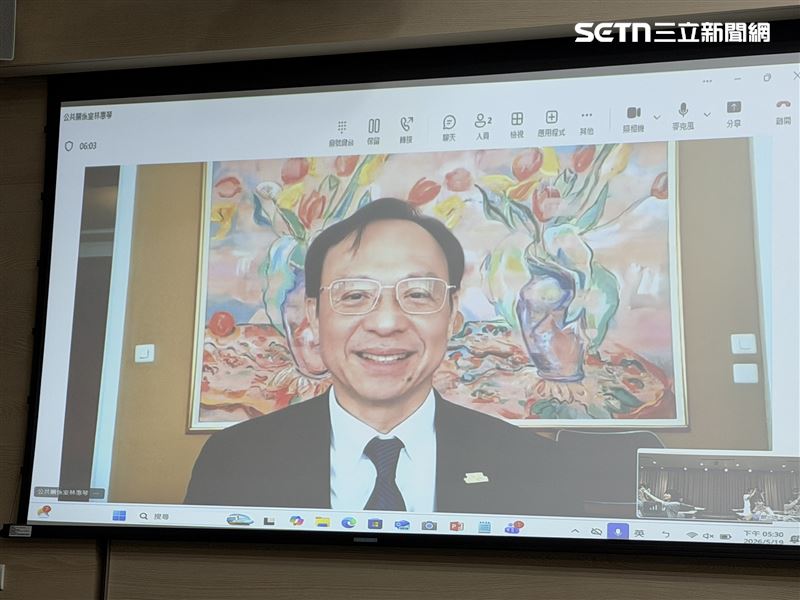 石崇良今日在日內瓦，與台灣媒體視訊連線召開記者會。（圖／記者蔣季容攝影）