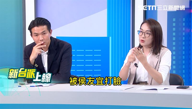 顏蔚慈（右）批李四川提出的政見空洞沒內容，不僅新北市民打臉，就連侯友宜也打臉