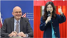 國民黨主席鄭麗文、美國在臺協會AIT處長谷立言。（圖／翻攝自鄭麗文臉書、記者高逸帆攝影）