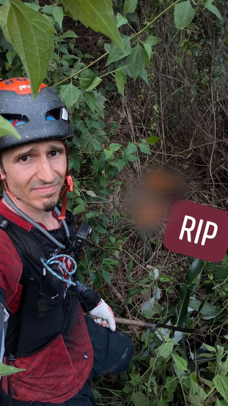 捷克籍跑山獸羅培德在21日找到失蹤10天的老翁，但人已經明顯死亡。（圖／翻攝自Beast Runners 跑山獸臉書）