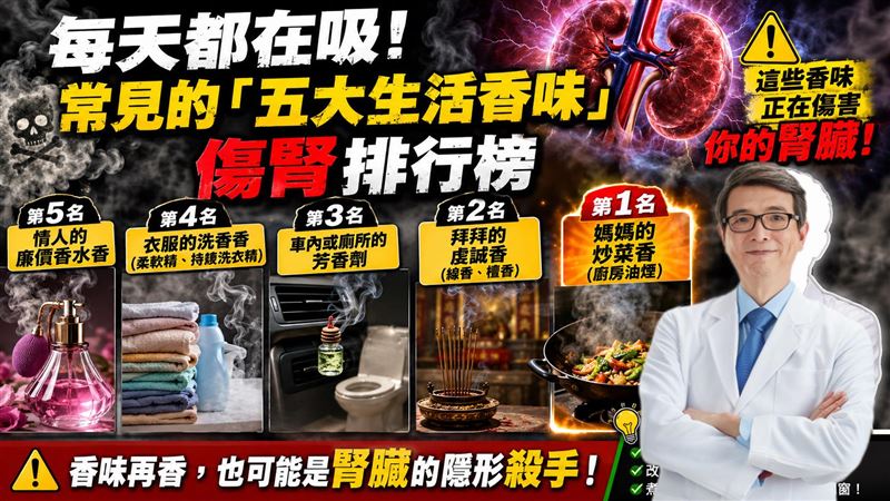 醫師洪永祥列出「生活中5大傷腎香味」。（圖／取自洪永祥的臉書）