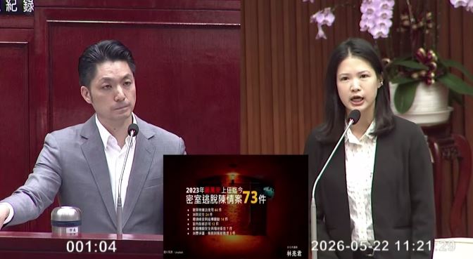 林亮君指出，新北市府2023年函詢中央，確認公安申報在D1類組，同年10月展開稽查，這兩年來台北市府有函詢過中央？蔣萬安則質疑，為何只告訴新北市？（圖／翻攝畫面）