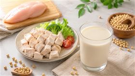豆漿、雞肉、雞胸肉、蛋白質、減脂、減肥、健身、增肌減脂（示意圖／AI生成）