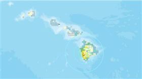 美國夏威夷大島當地時間22日晚間9時46分許發生規模6.0強震，地震深度22.4公里，屬於極淺層地震。（圖／翻攝自美國地質調查局）
