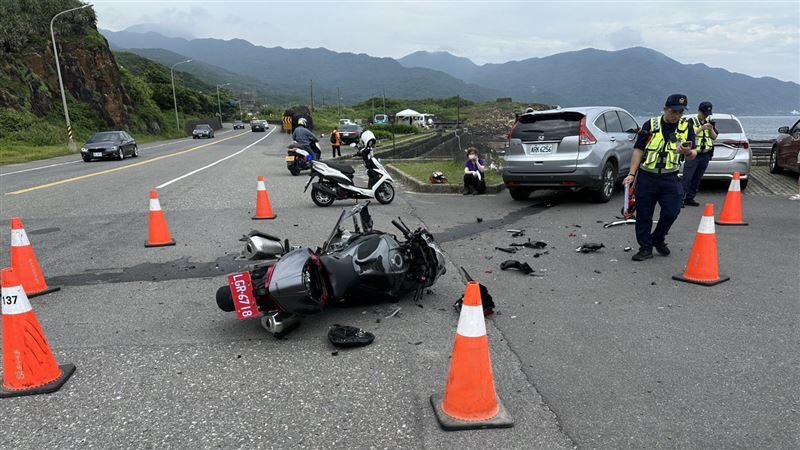 新/台2線92.5K汽機車相撞 騎士命危送醫