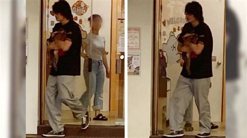 游鴻明188公分緊抱小杜賓！直擊違停接狗