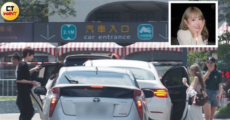 「狼人殺女神」紀卜心宜蘭慶生，一行人在馬路中間違停下車，險象環生。（圖／CTWANT提供）