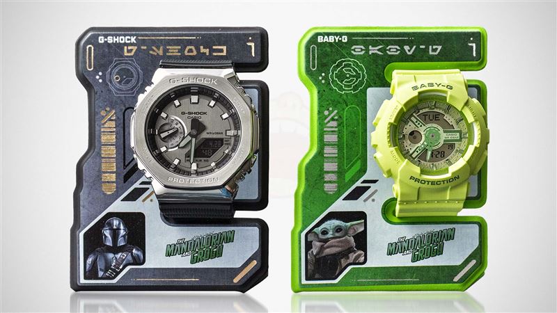 G-SHOCK電影《曼達洛人與古古》聯名錶。(圖/翻攝Casio網站)