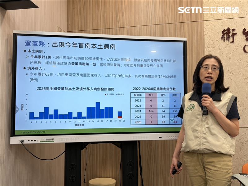 疾管署說明登革熱個案。（圖／記者簡浩正攝影）