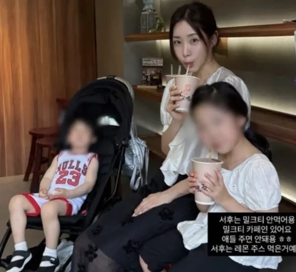 崔熙被質疑餵小孩喝珍奶。（圖／翻攝自IG）