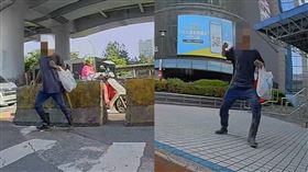 台北車站昨（27日）一名李姓大學生騎車臨停等待友人時，遭到一名陌生阿伯隨機攻擊。（圖／翻攝自threads@queseo_）