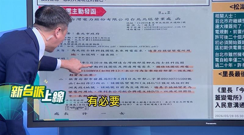 溫朗東表示，台電超前部署主動發函給北市府。（圖／翻攝新台派上線）