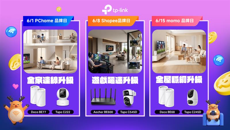 TP-Link 618年中升級潮開跑，精選Wi-Fi 7與智慧家庭產品陸續於三大電商平台推出限時優惠