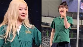 陳沂指出，先前韓國女團ＢＬＡＣＫＰＩＮＫ成員Ｒｏｓé（左）也曾有類似穿著制服的形象曝光，但當時並未引發相同強度的批評，如今換成李多慧（右）卻遭到放大檢視，讓她質疑「怎麼變成李多慧穿就不行啊？」（圖／翻攝自IG）