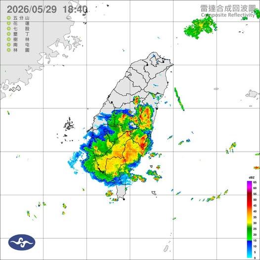 南投山區豪雨，花東及台中山區等地防大雨。(圖／翻攝自中央氣象署官網)