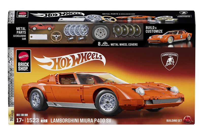 Hot Wheels Lamborghini Miura P400 SV積木模型車。（圖／翻攝Mattel網站）