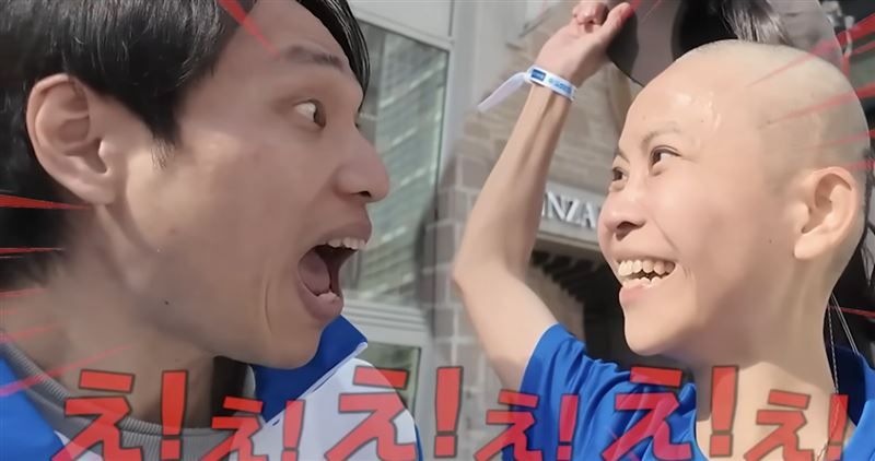 許伯被簡芝的光頭嚇壞。（圖／翻攝自Threads）