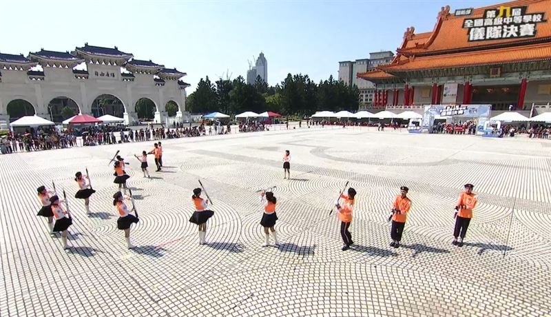 「第九屆全國高級中等學校儀隊決賽」：惠文高中（圖／翻攝自青年日報臉書直播）