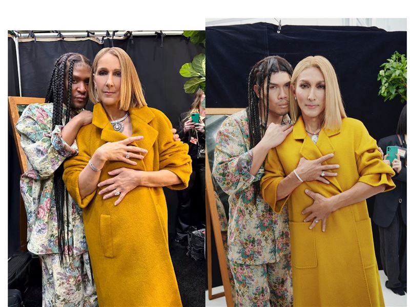 Meta AI卻相當篤定地表示，照片主角是「Celine Dion」，還宣稱這是她於2024年登上《Vogue France》封面的造型照，並補充說明「潘若迪是台灣男藝人，這位是加拿大女歌手」。（圖／翻攝自潘若迪FB）