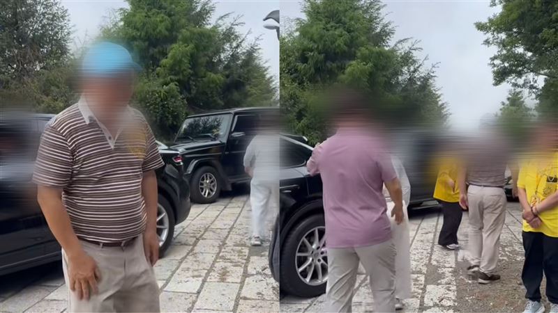 葉男面對登山客不滿質問，他點頭說抱歉，會趕快離開。（圖／翻攝自Threads @eunice_0120）