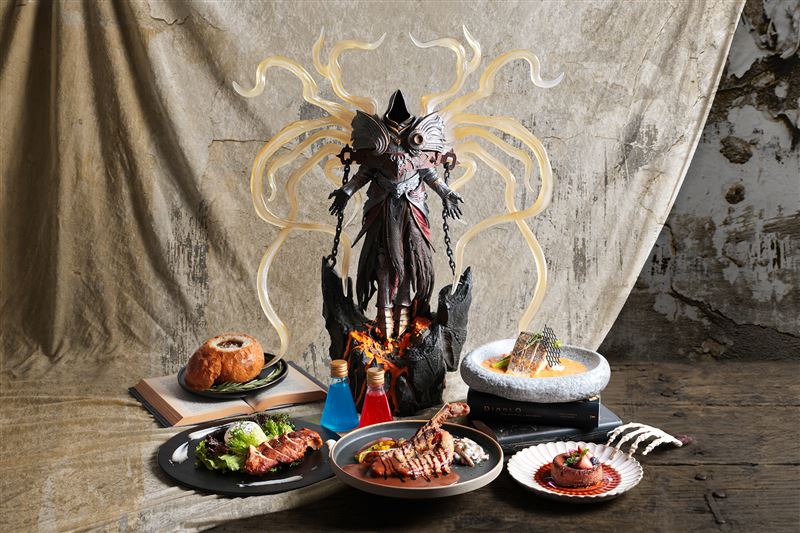 《暗黑破壞神》主題餐「第二章預言與救贖之宴」。(圖/飯店旅宿業者提供)