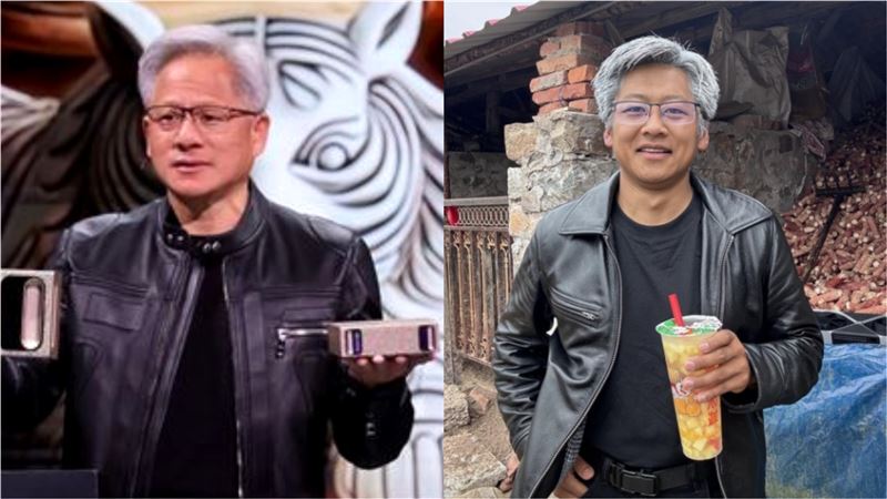 中國一名來自遼寧農村的28歲青年楊洋模仿黃仁勳引起熱論。(圖/鄭孟晃攝影與翻攝抖音)