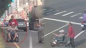 輪椅,快車道,看護,老翁,車流,行人,罰鍰,逆向,神主牌（圖／翻攝自Threads @chelsea_wawa、翻攝畫面）
