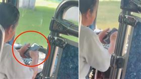 員林客運司機「手肘開車」解放雙手狂滑手機！玩命行徑惹怒全網（圖／翻攝自爆料公社）