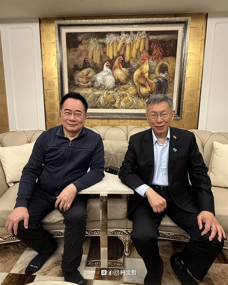 柯文哲探監蔡正元。（圖／翻攝自柯文哲臉書）