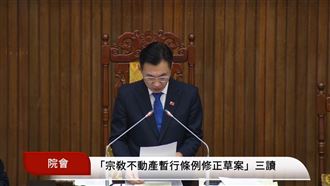 立院三讀！宗教團體不動產申請再延2年