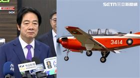 總統賴清德針對T34教練機墜機兩飛官殉職發表談話表示非常不捨。（組合圖／翻攝畫面，翻攝自IDF 經國號臉書）