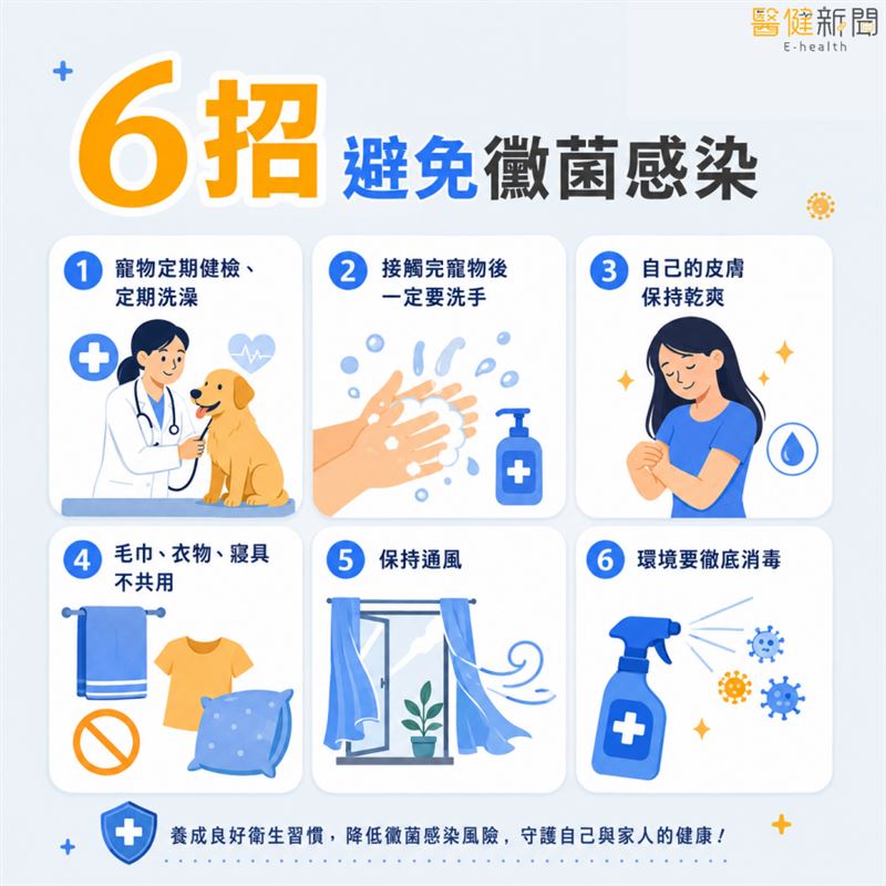 全民瘋「吸貓擼狗」！防「人寵共患」黴菌感染，6招避免黴菌感染。（圖／醫健新聞網提供）
