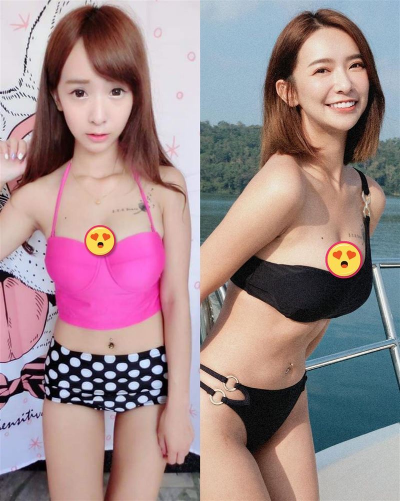 有網友貼出禾羽過往的「進化對比照」質疑其整形，引發其他網友直言「很難想像是同一個人」。（圖／翻攝自爆廢公社）