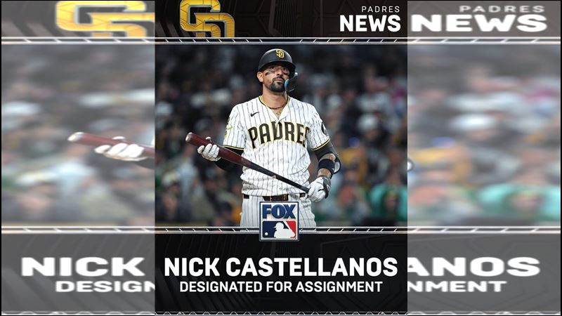 聖地牙哥教士隊宣布將34歲的名人堂級明星外野手卡斯提亞諾斯（Nick Castellanos）指定讓渡。（圖／翻攝自X平台 @MLBONFOX）