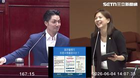 鍾沛君質詢蔣萬安「3張發票哪張是詐騙？」。（圖／翻攝畫面）