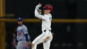 卡洛爾（Corbin Carroll）炸裂本季第9轟，中止球隊19局0得分乾旱。（圖／路透社／達志影像）