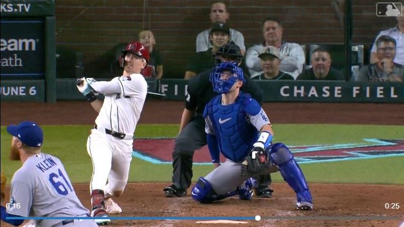 卡洛爾（Corbin Carroll）炸裂本季第9轟，中止球隊19局0得分乾旱。（圖／翻攝自MLB官網）