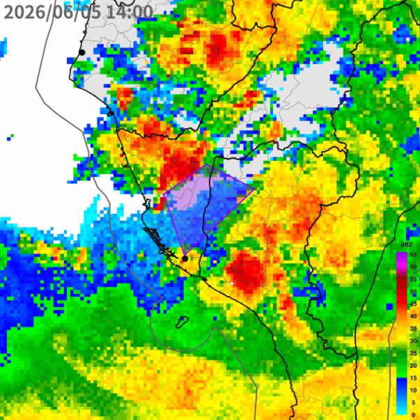 氣象署針對高雄市、屏東縣發布大雷雨即時訊息。（圖／中央氣象署）