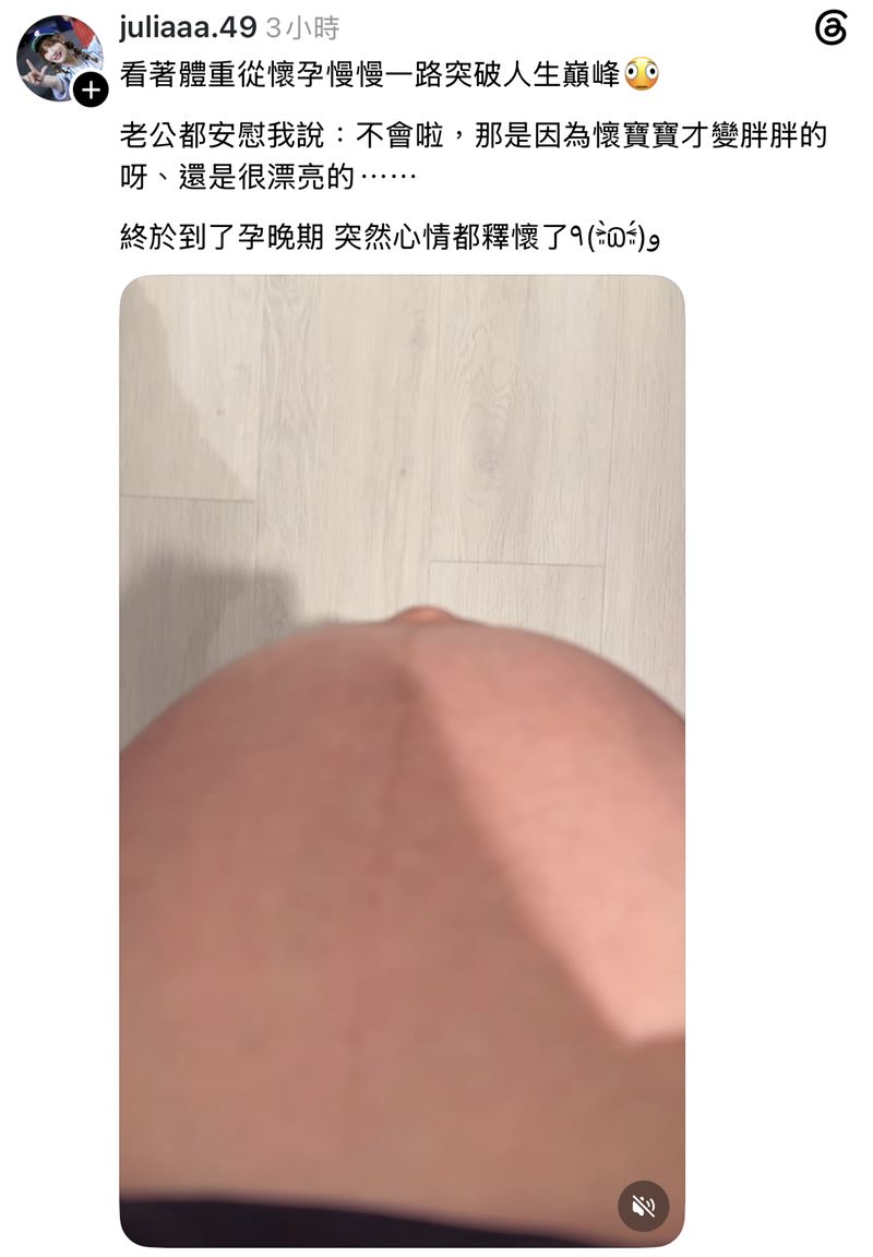 啾啾透露體重飆破人生巔峰。（圖／翻攝自Threads）
